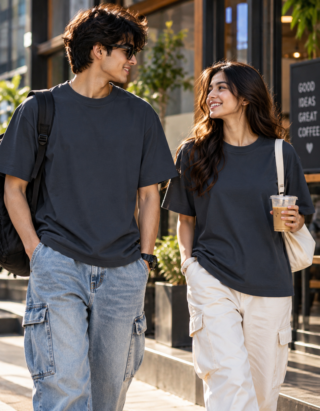 A Love Worth Holding — Blue Flower Oversized T-Shirt