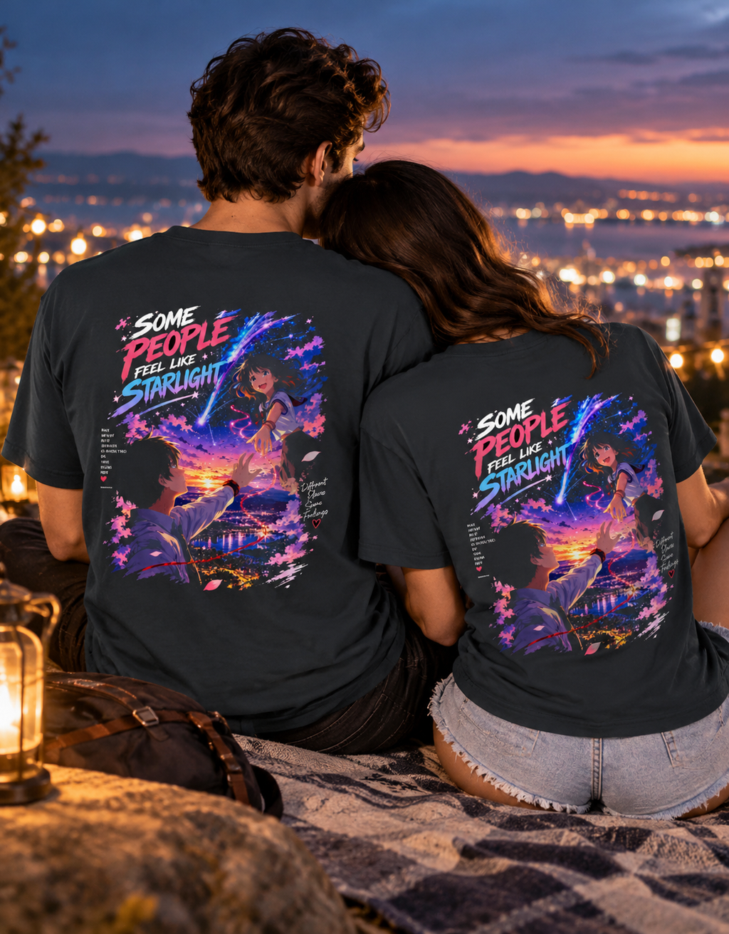 Some People Feel Like Starlight™ — Oversized Couple T-Shirt