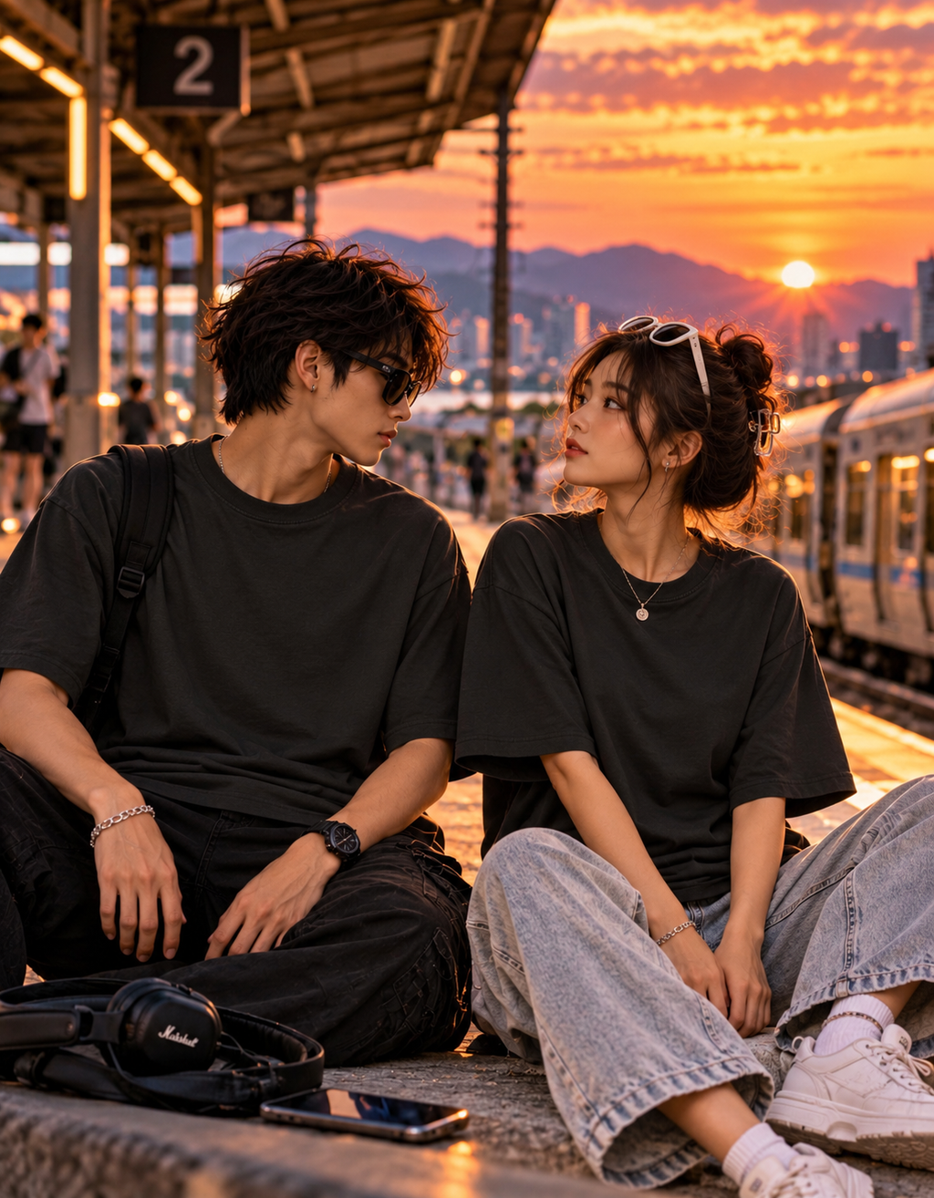 A Love Worth Holding — Blue Flower Oversized T-Shirt