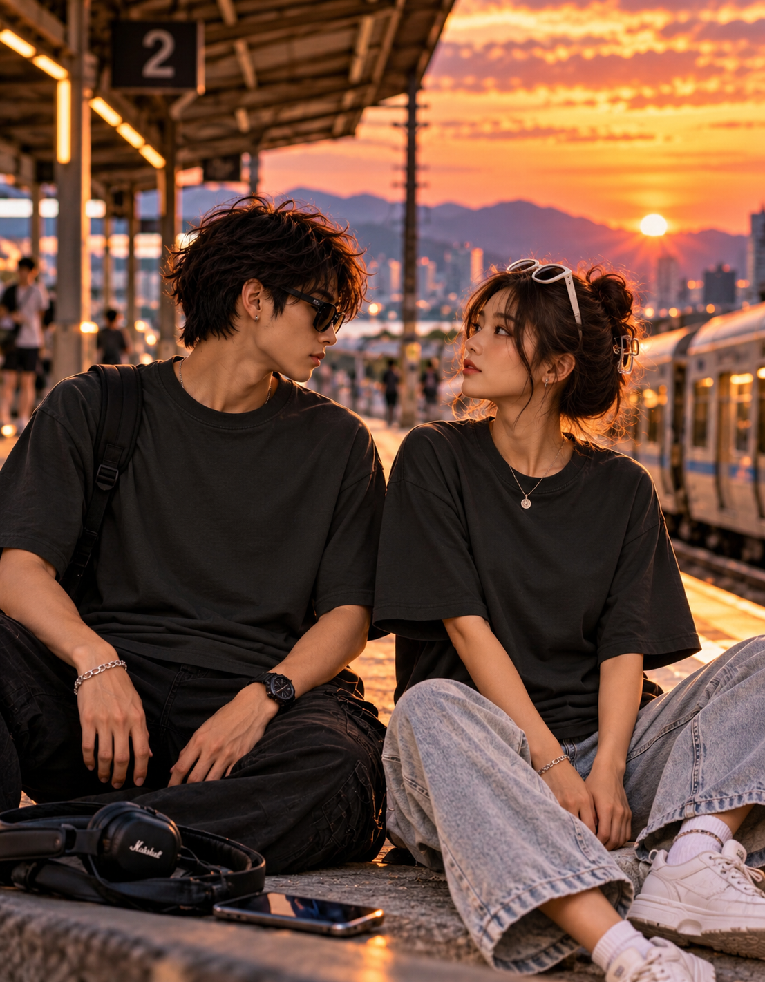 A Love Worth Holding — Blue Flower Oversized T-Shirt