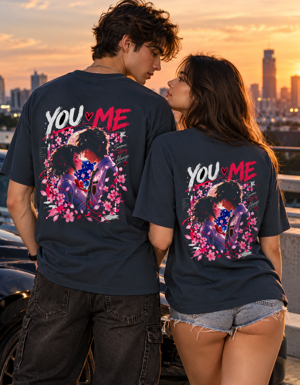 You & Me — Same Story, Always ❤️ - Unisex Oversized T-Shirt