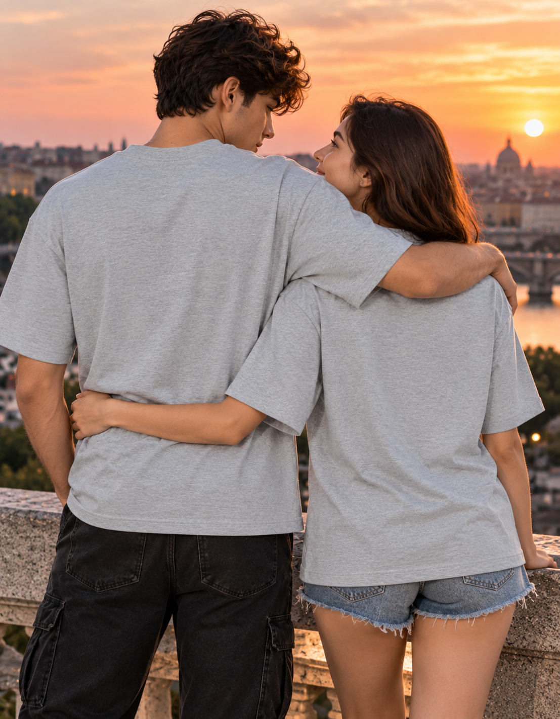 Under the Same Moon™ — Romantic Couple Oversized T-Shirt