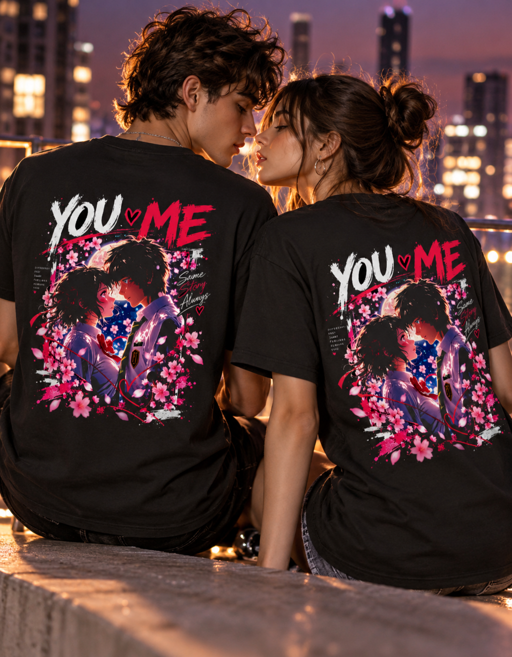 You & Me — Same Story, Always ❤️ - Unisex Oversized T-Shirt