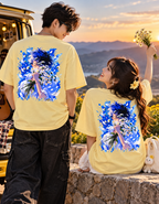 A Love Worth Holding — Blue Flower Oversized T-Shirt