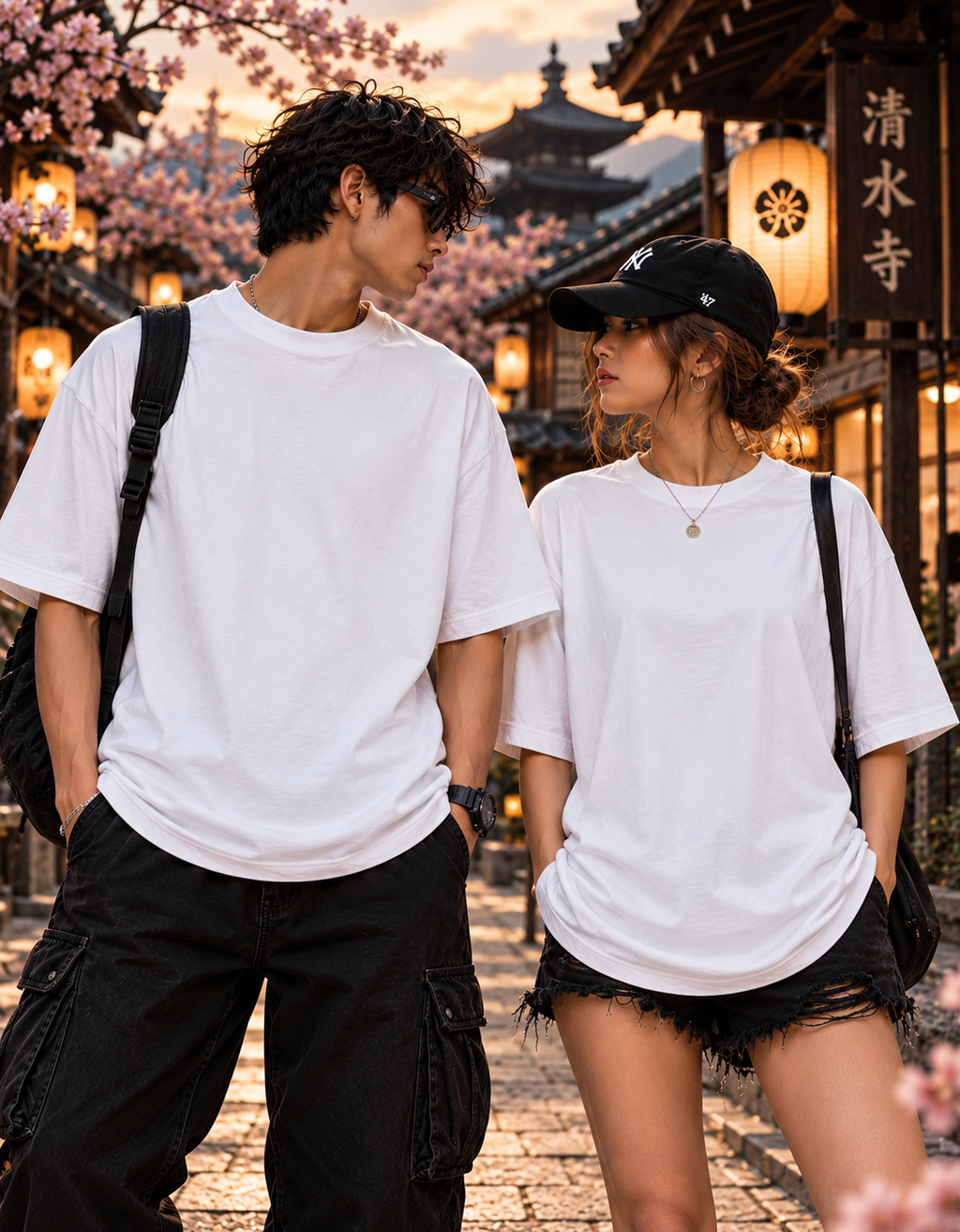 A Love Worth Holding — Blue Flower Oversized T-Shirt