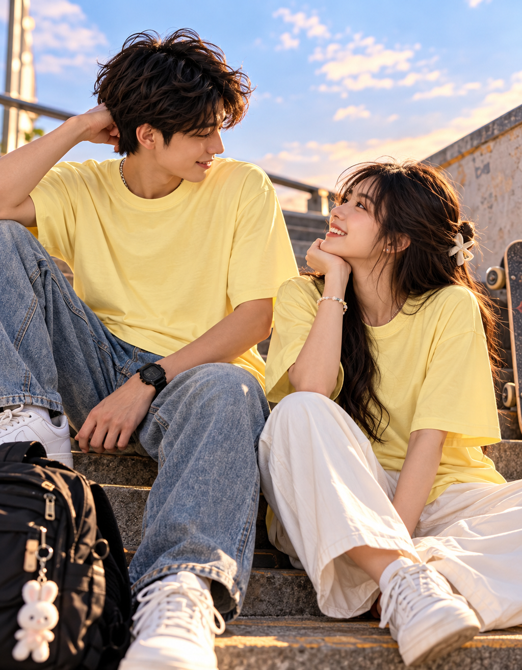 A Love Worth Holding — Blue Flower Oversized T-Shirt